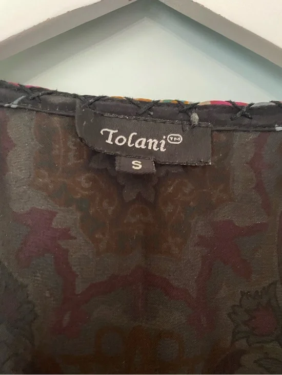 Sundance Tolani Vegan Silk Cupro Floral Embroidered Boho Blouse Top Small - Picture 4 of 10